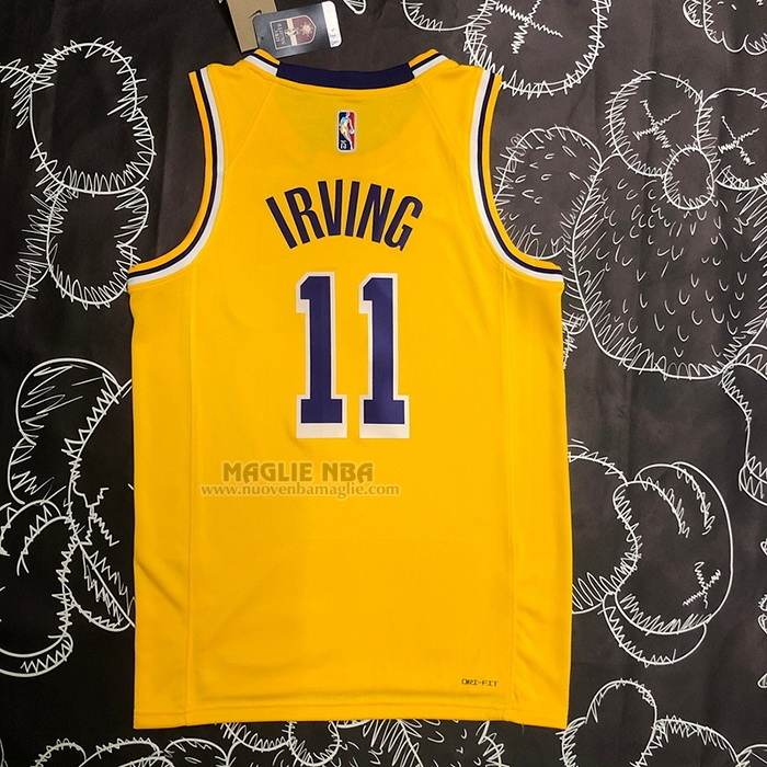 Maglia
 Kyrie Irving NO 11 Los Angeles Lakers 75th Anniversary 2021-22 Giallo
